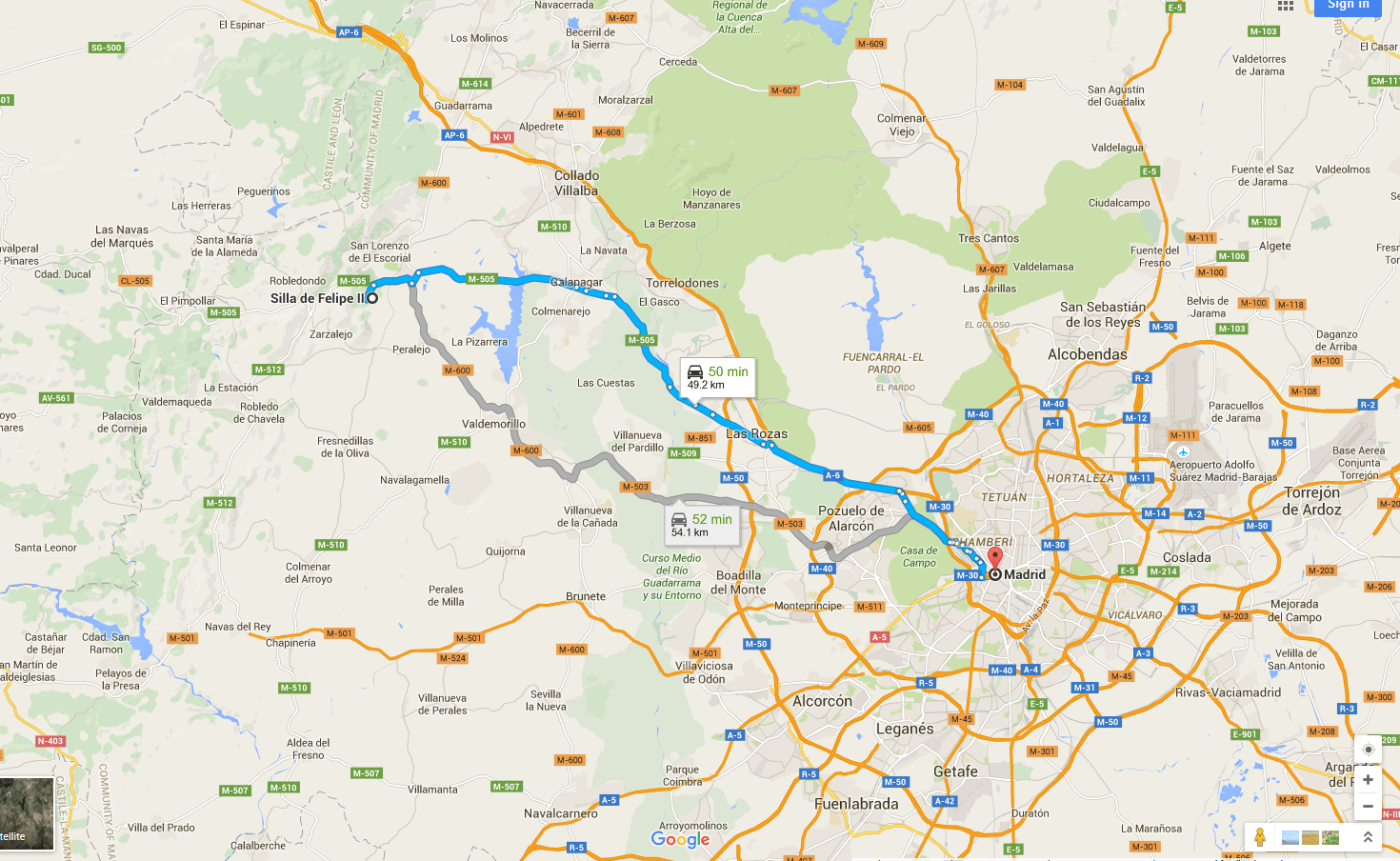 Mapa a la silla de FII